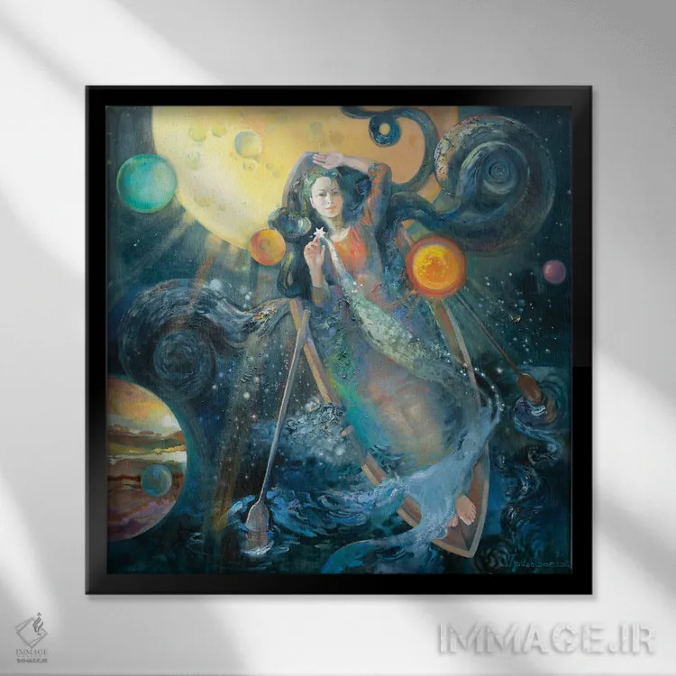 تابلو در مسیر کهکشان راه شیری اثر آناستاسیا گریگوریوا - نمای قابدار مشکی