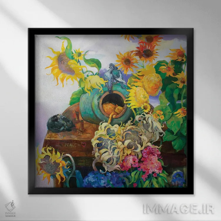 تابلو صلح، این عشق است اثر آناستاسیا گریگوریوا - نمای قابدار مشکی