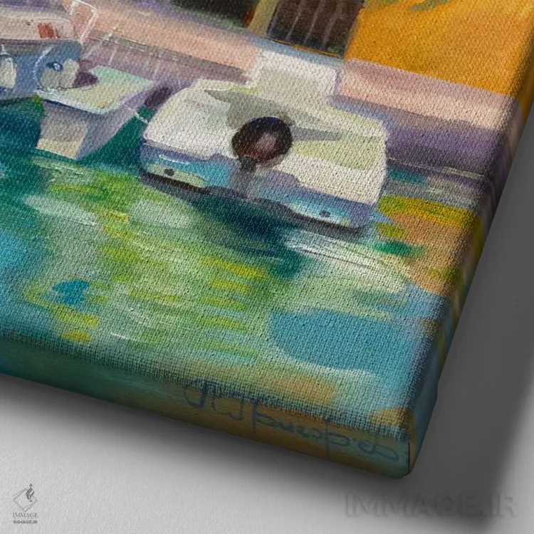 تابلو نیمروز اثر آناستاسیا گریگوریوا - نمای نزدیک بافت بوم