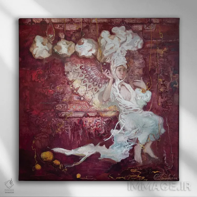 تابلو عروسک خیمهشببازی اثر آناستاسیا گریگوریوا - نمای روبهرو روی دیوار