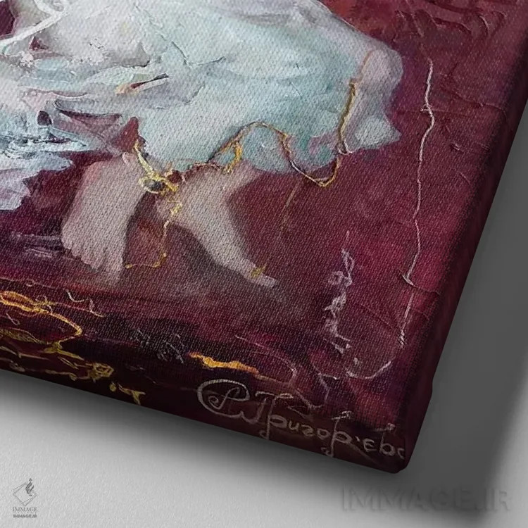 تابلو عروسک خیمهشببازی اثر آناستاسیا گریگوریوا - نمای نزدیک بافت بوم