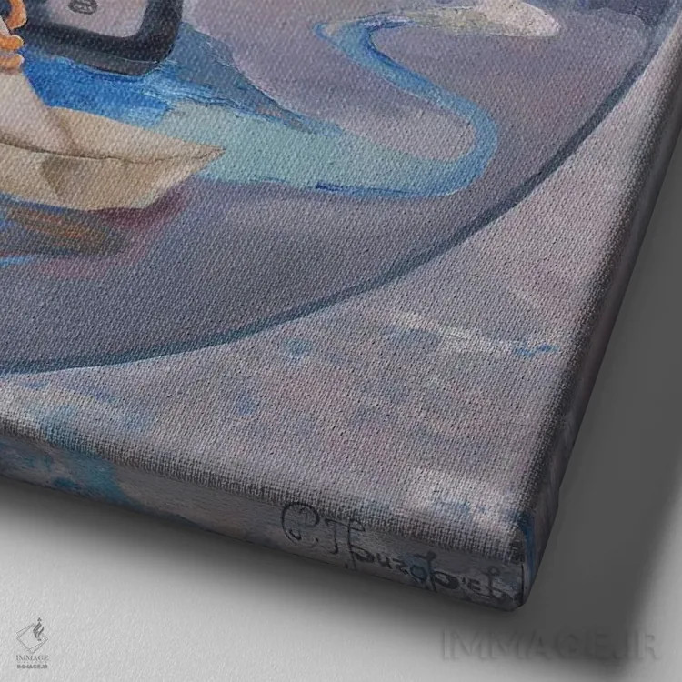 تابلو نامه رسمی اثر آناستاسیا گریگوریوا - نمای نزدیک بافت بوم