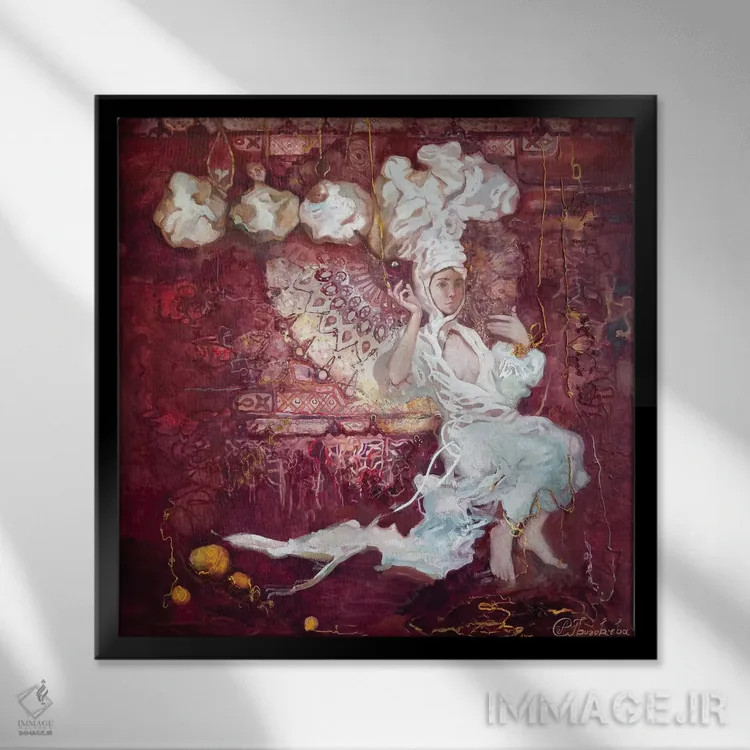 تابلو عروسک خیمهشببازی اثر آناستاسیا گریگوریوا - نمای قابدار مشکی