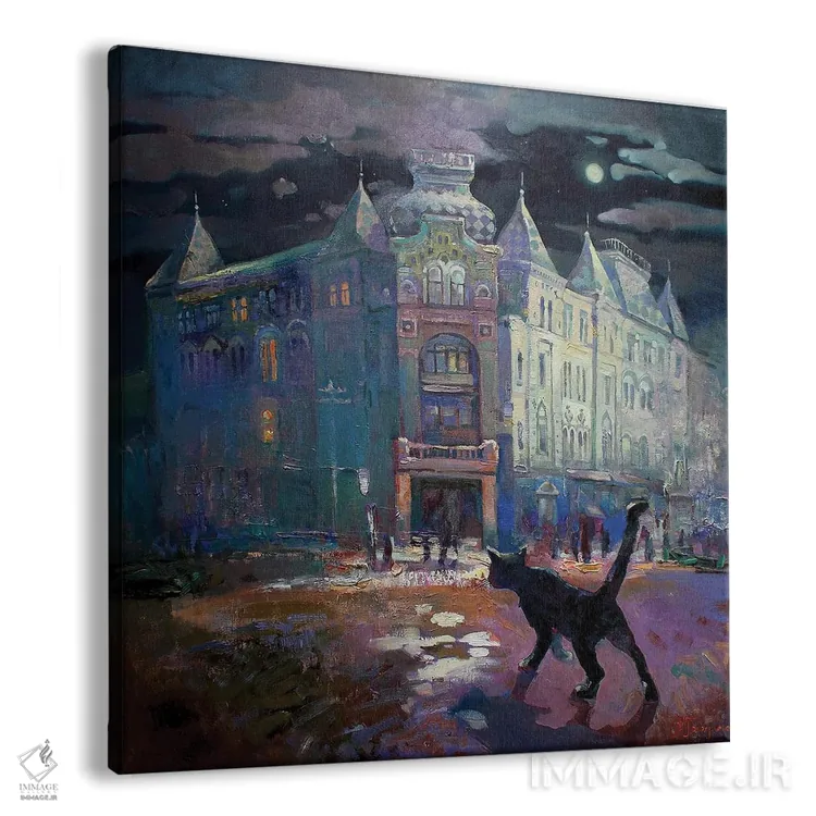 تابلو ماه کامل بر فراز خانه اسلاوونیک اثر آناستاسیا گریگوریوا - نمای پرسپکتیو محصول