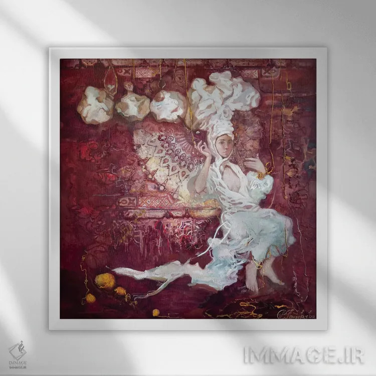 تابلو عروسک خیمهشببازی اثر آناستاسیا گریگوریوا - نمای قابدار سفید