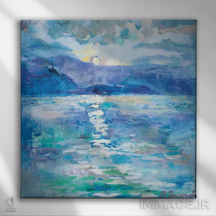 تابلو ۵۰ سایه دریایی (الهام از رمان/فیلم) اثر آناستاسیا گریگوریوا - نمای روبهرو روی دیوار