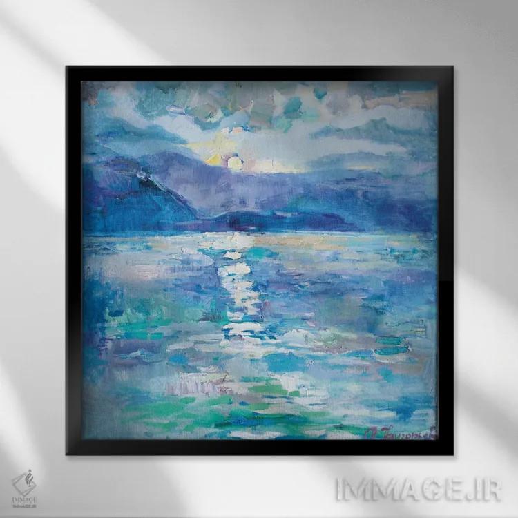 تابلو ۵۰ سایه دریایی (الهام از رمان/فیلم) اثر آناستاسیا گریگوریوا - نمای قابدار مشکی