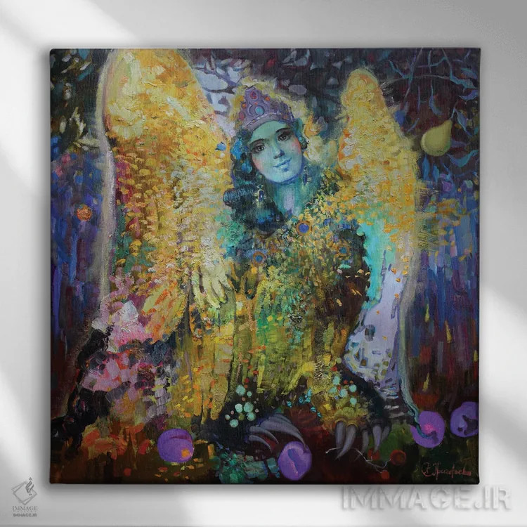 تابلو آلکونُست (پرنده اسطورهای روسی) اثر آناستاسیا گریگوریوا - نمای روبهرو روی دیوار