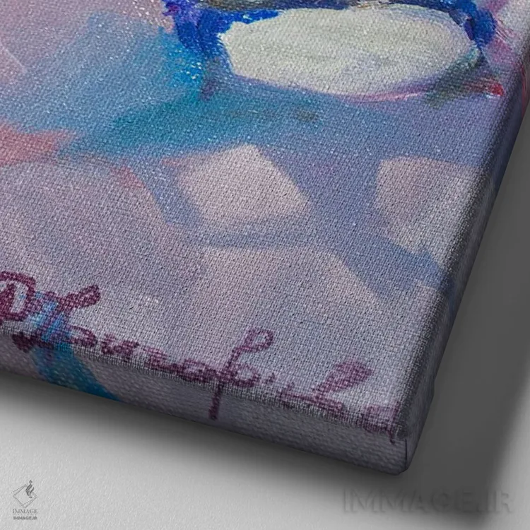 تابلو ساحل در بودوا (شهر مونتهنگرو) اثر آناستاسیا گریگوریوا - نمای نزدیک بافت بوم