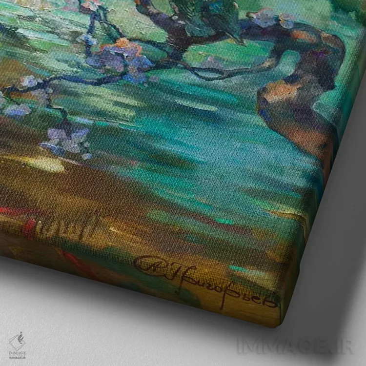 تابلو الهه الهام (موز) اثر آناستاسیا گریگوریوا - نمای نزدیک بافت بوم