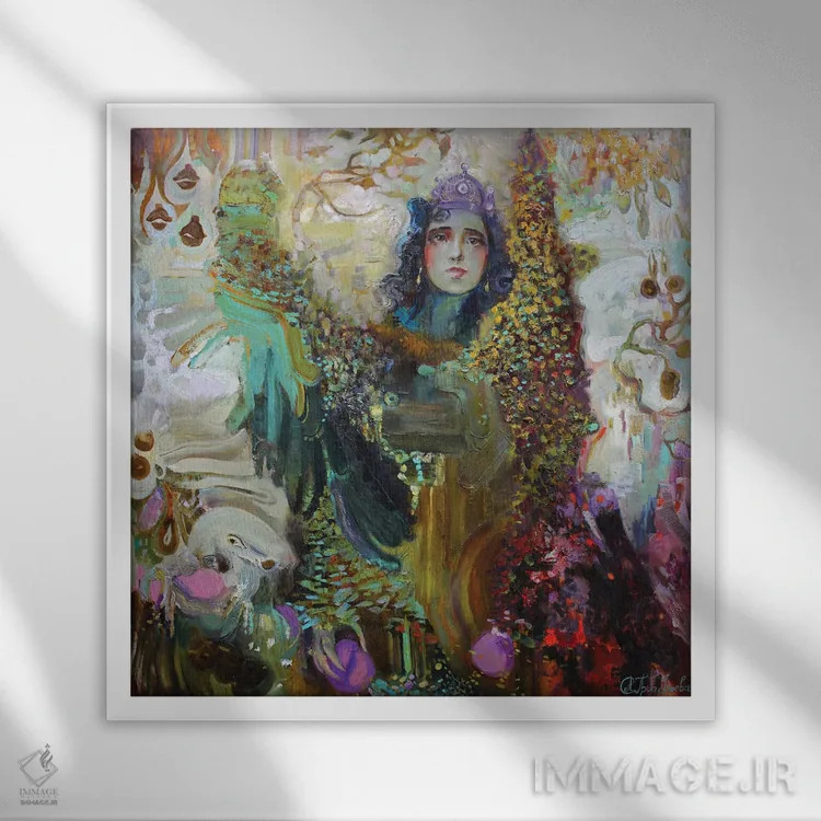تابلو سیرین III (پرنده افسانهای) اثر آناستاسیا گریگوریوا - نمای قابدار سفید
