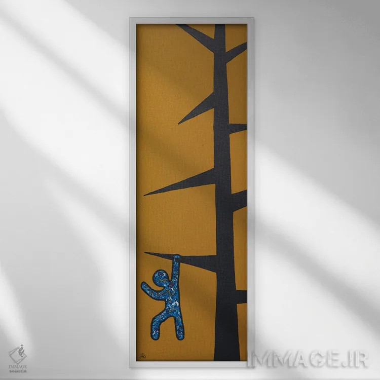 تابلو صعود در نردبان شرکتی (موفقیت شغلی) اثر آموغ کاتیایان - نمای قابدار سفید