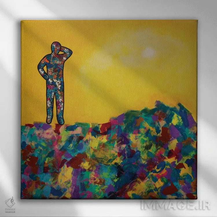 تابلو گمشده در بیابان اثر آموغ کاتیایان - نمای روبهرو روی دیوار