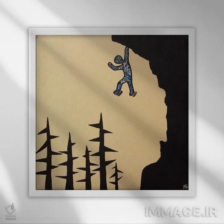 تابلو کلیفهنگر، پرده ۱ (پایان معلق) اثر آموغ کاتیایان - نمای قابدار سفید