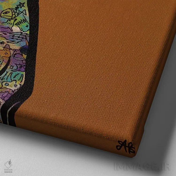 تابلو باشکوه اثر آموغ کاتیایان - نمای نزدیک بافت بوم