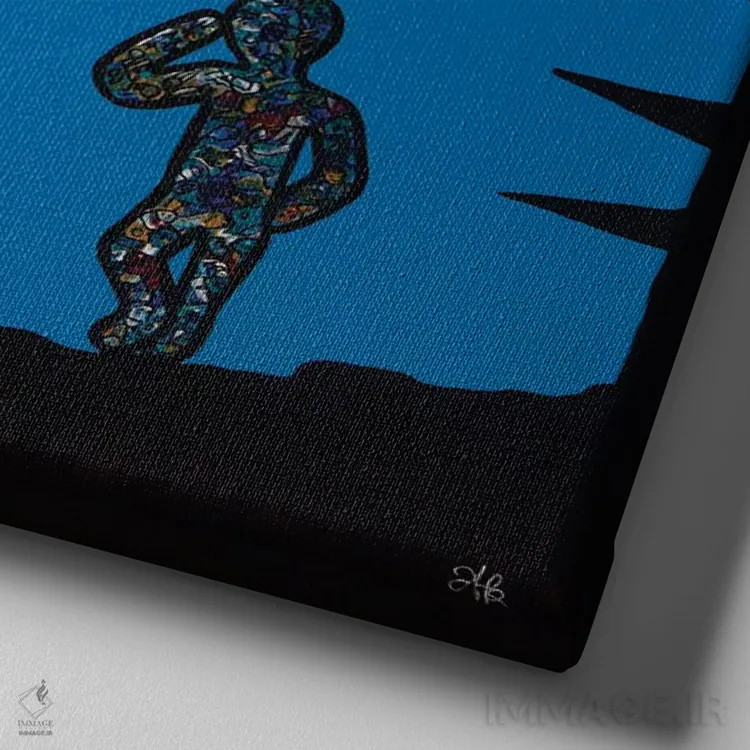 تابلو اشکهای دریا اثر آموغ کاتیایان - نمای نزدیک بافت بوم