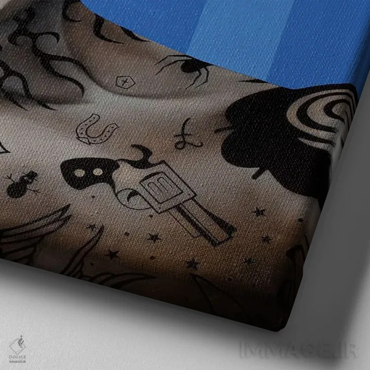 تابلو آآآخ!!! اثر آلن ماگالون - نمای نزدیک بافت بوم