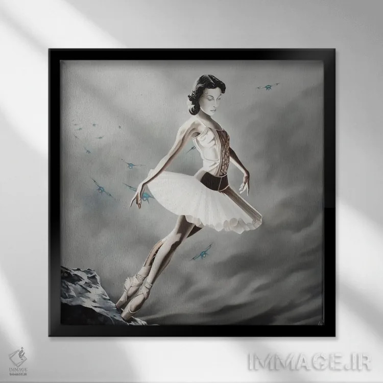 تابلو بر باد رفته (اثر معروف) اثر آلن ماگالون - نمای قابدار مشکی