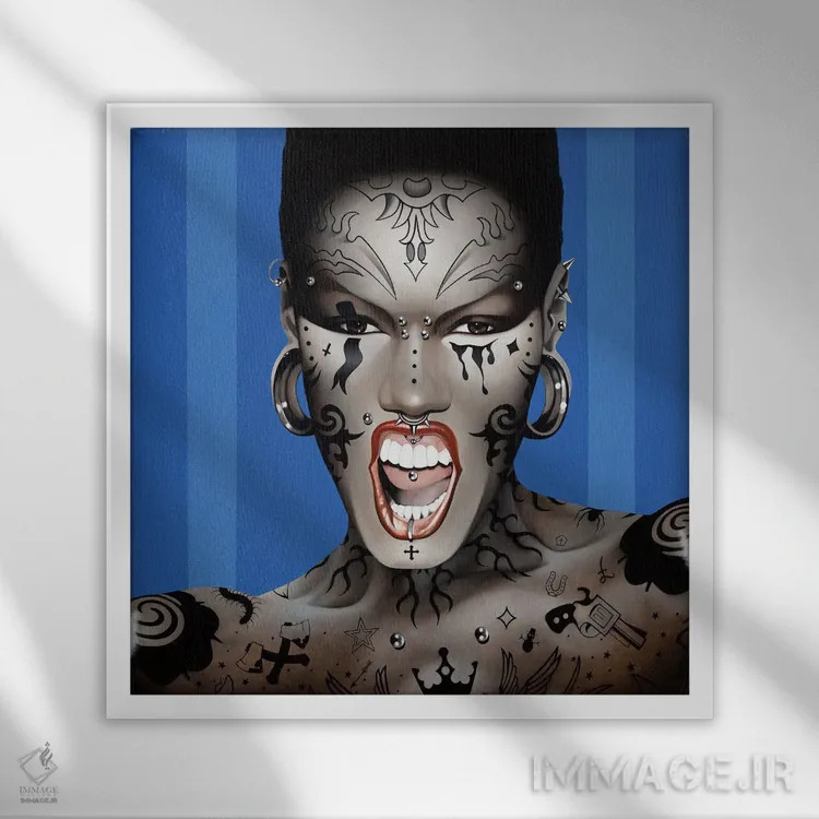 تابلو آآآخ!!! اثر آلن ماگالون - نمای قابدار سفید