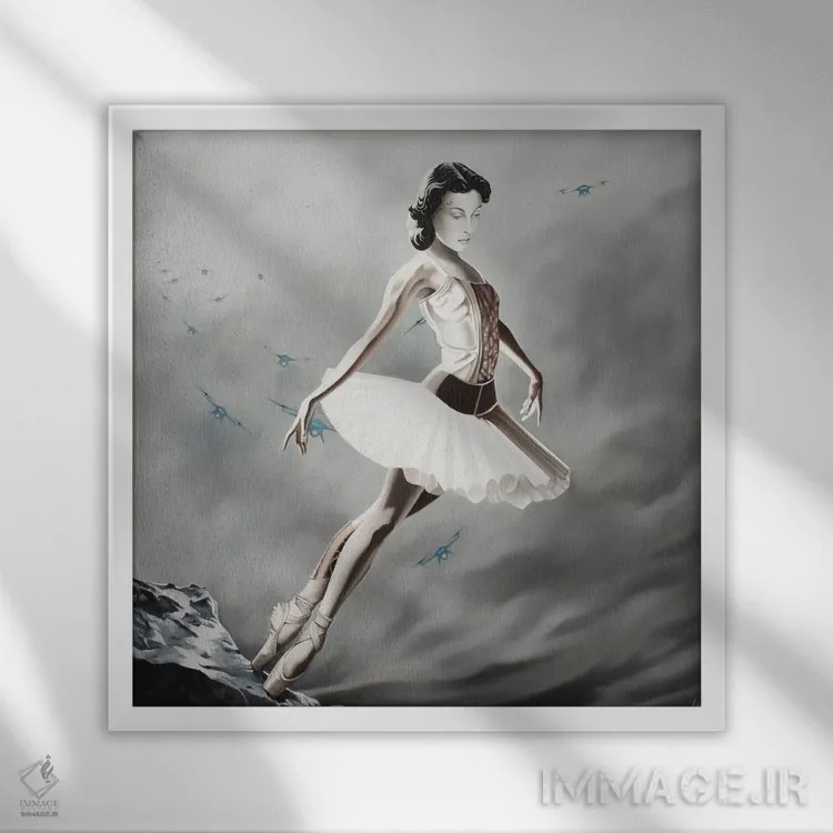 تابلو بر باد رفته (اثر معروف) اثر آلن ماگالون - نمای قابدار سفید