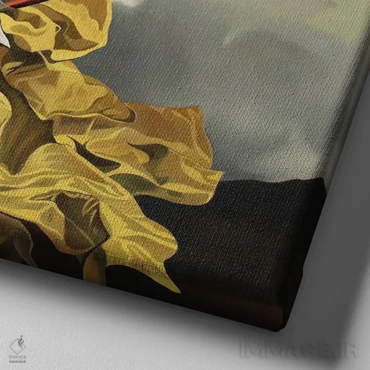 تابلو پارچه پادشاه اثر آلن ماگالون - نمای نزدیک بافت بوم