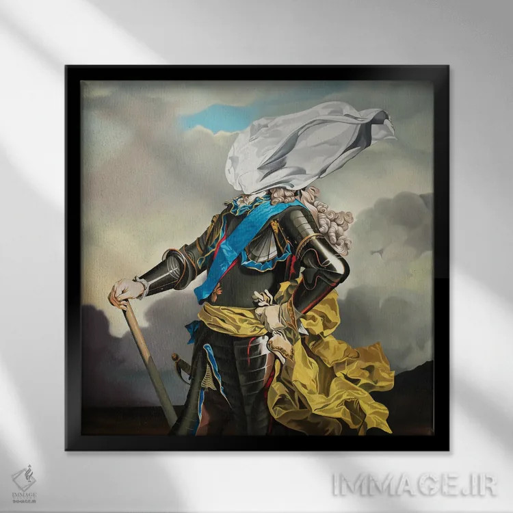 تابلو پارچه پادشاه اثر آلن ماگالون - نمای قابدار مشکی