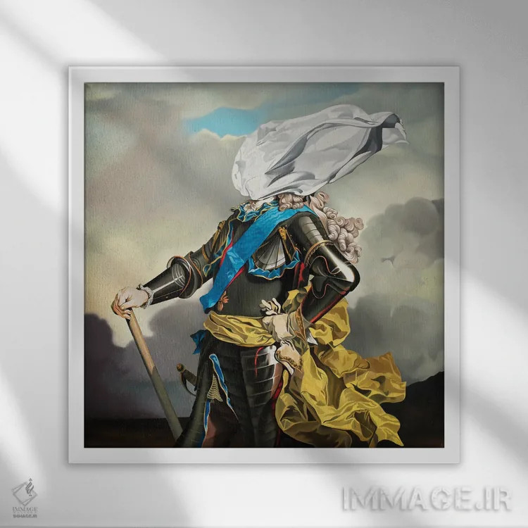 تابلو پارچه پادشاه اثر آلن ماگالون - نمای قابدار سفید