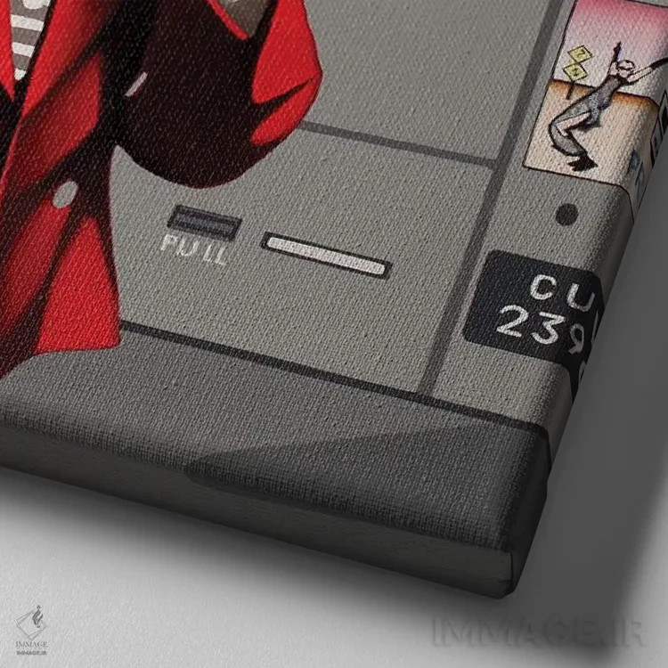 تابلو لیدل (احتمالاً نام برند فروشگاه) اثر آلن ماگالون - نمای نزدیک بافت بوم