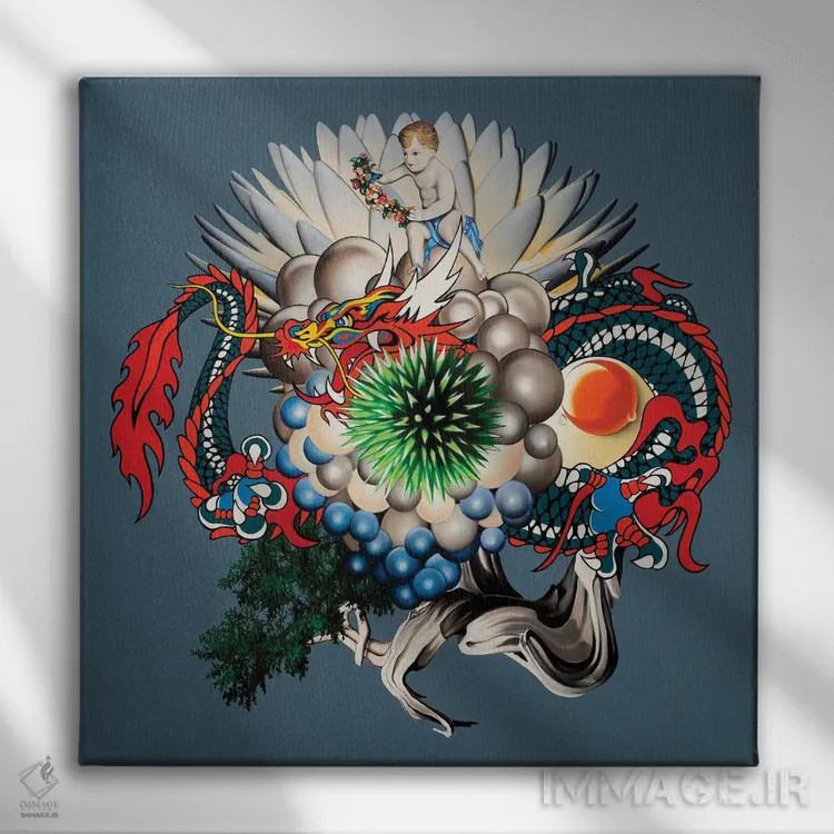 تابلو اژدها اثر آلن ماگالون - نمای روبهرو روی دیوار