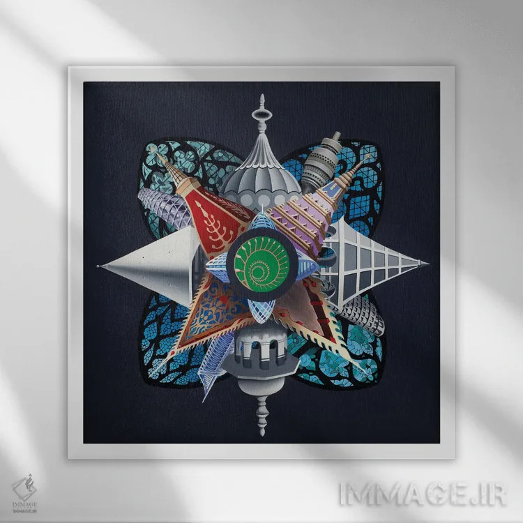 تابلو ساختار اثر آلن ماگالون - نمای قابدار سفید