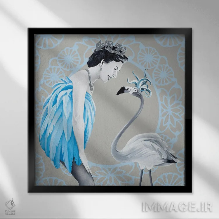 تابلو آقای صورتی اثر آلن ماگالون - نمای قابدار مشکی