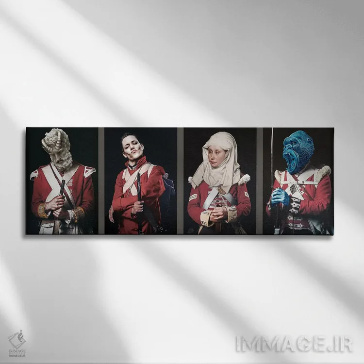 تابلو سربازان اثر آلن ماگالون - نمای روبهرو روی دیوار