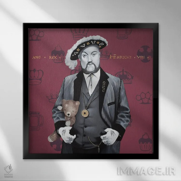 تابلو خرس تدی (عروسک خرسی) اثر آلن ماگالون - نمای قابدار مشکی