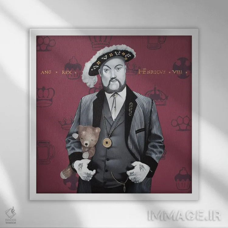 تابلو خرس تدی (عروسک خرسی) اثر آلن ماگالون - نمای قابدار سفید