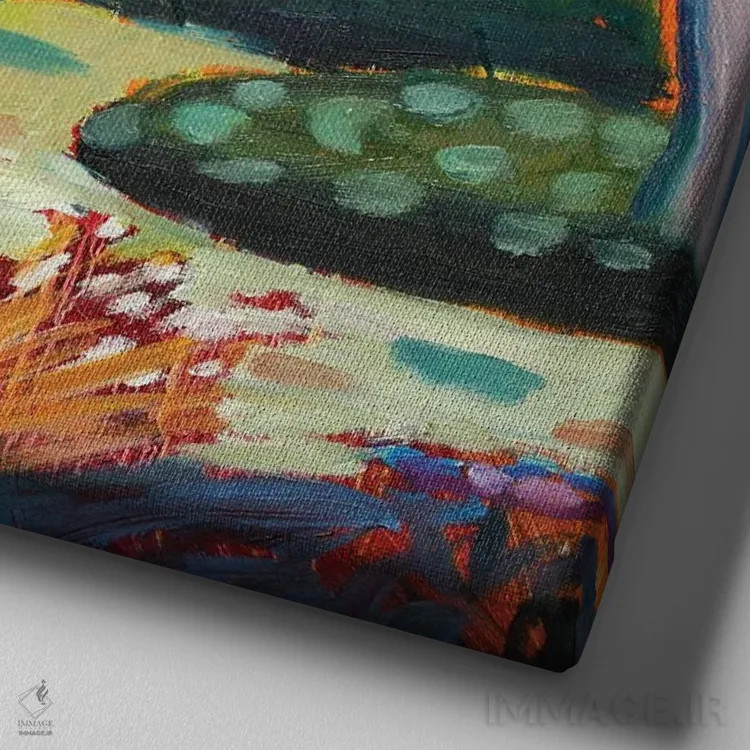 تابلو باغ رؤیایی سیزدهم اثر آنتئو گرمی - نمای نزدیک بافت بوم