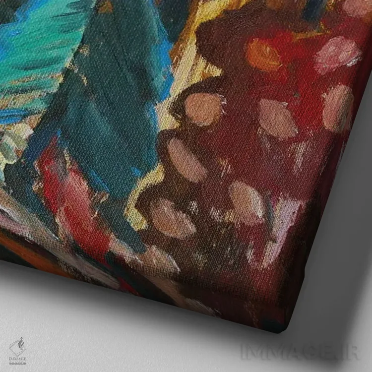 تابلو باغ رؤیایی شانزدهم اثر آنتئو گرمی - نمای نزدیک بافت بوم