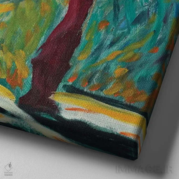 تابلو باغ رؤیایی هجدهم اثر آنتئو گرمی - نمای نزدیک بافت بوم