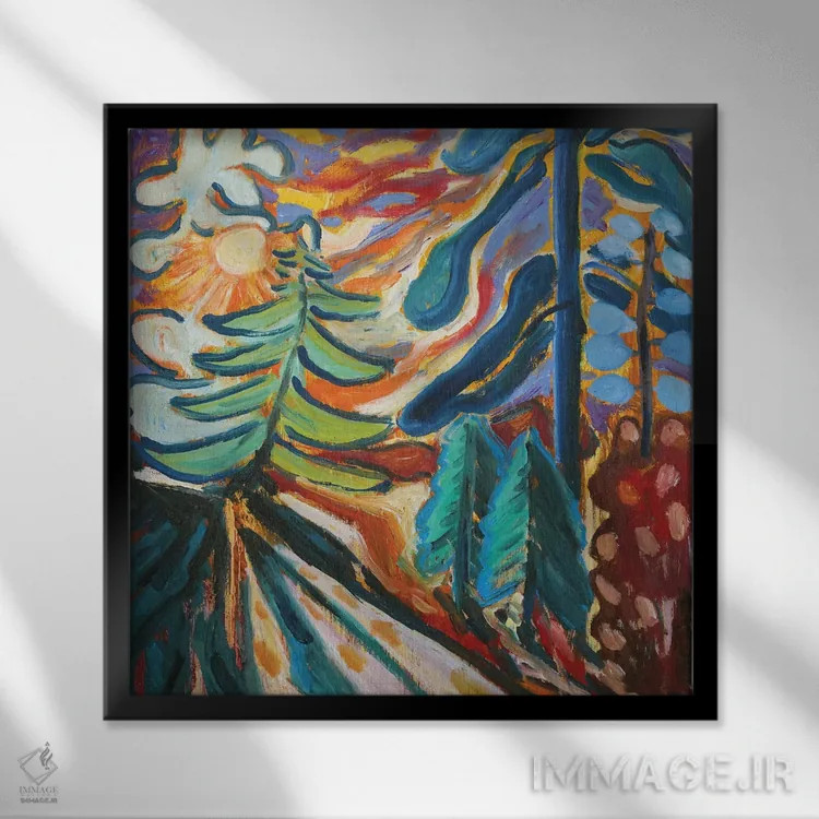 تابلو باغ رؤیایی شانزدهم اثر آنتئو گرمی - نمای قابدار مشکی