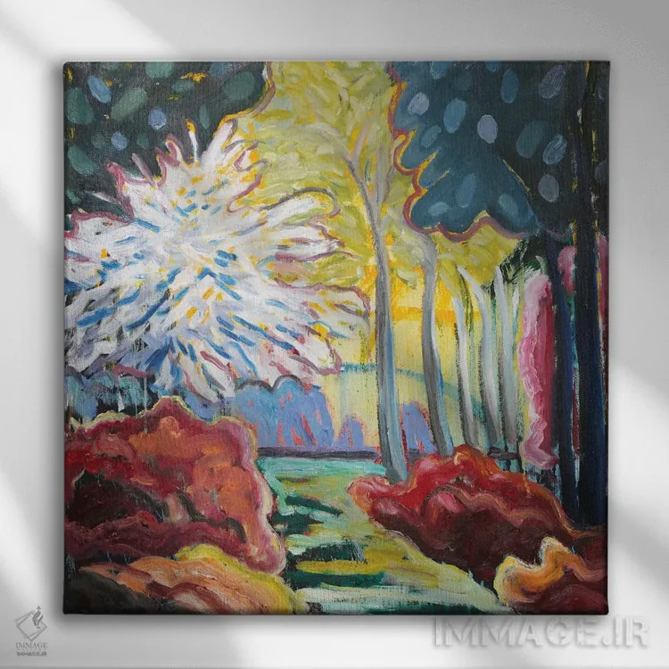 تابلو باغ رؤیایی نوزدهم اثر آنتئو گرمی - نمای روبهرو روی دیوار