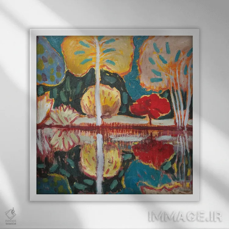 تابلو باغ رؤیایی پانزدهم اثر آنتئو گرمی - نمای قابدار سفید