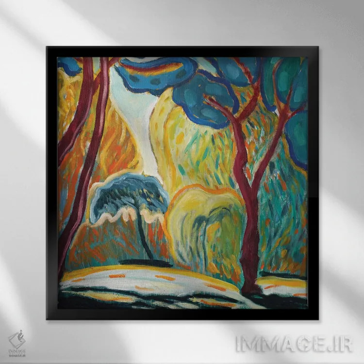 تابلو باغ رؤیایی هجدهم اثر آنتئو گرمی - نمای قابدار مشکی