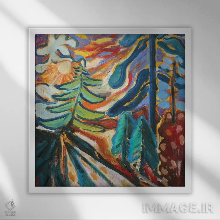 تابلو باغ رؤیایی شانزدهم اثر آنتئو گرمی - نمای قابدار سفید