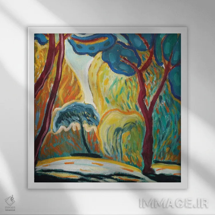 تابلو باغ رؤیایی هجدهم اثر آنتئو گرمی - نمای قابدار سفید