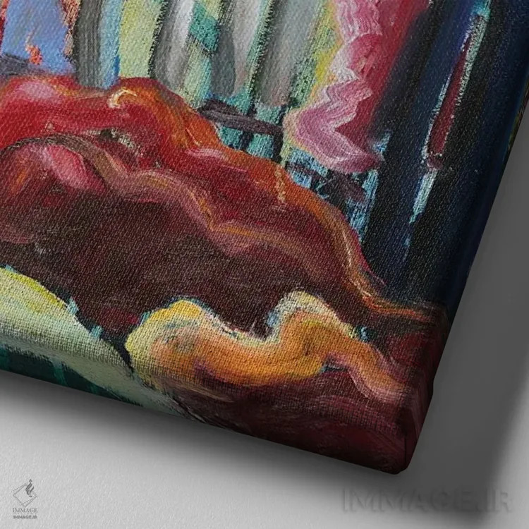 تابلو باغ رؤیایی نوزدهم اثر آنتئو گرمی - نمای نزدیک بافت بوم