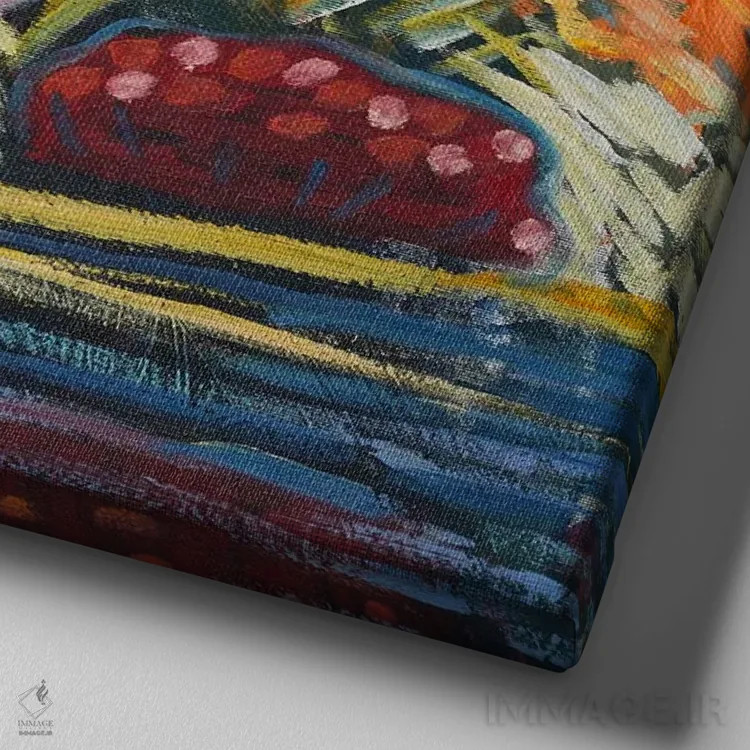 تابلو باغ رؤیایی چهارم اثر آنتئو گرمی - نمای نزدیک بافت بوم