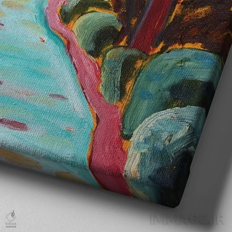 تابلو باغ رؤیایی هشتم اثر آنتئو گرمی - نمای نزدیک بافت بوم