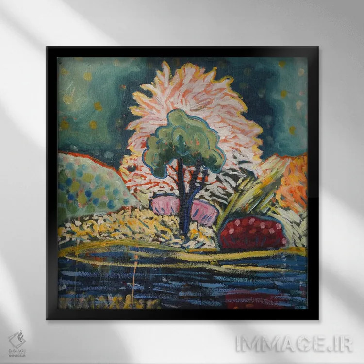 تابلو باغ رؤیایی چهارم اثر آنتئو گرمی - نمای قابدار مشکی