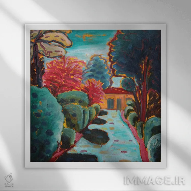 تابلو باغ رؤیایی هشتم اثر آنتئو گرمی - نمای قابدار سفید