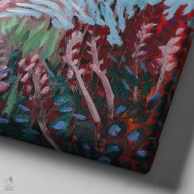 تابلو باغ رؤیایی دهم اثر آنتئو گرمی - نمای نزدیک بافت بوم