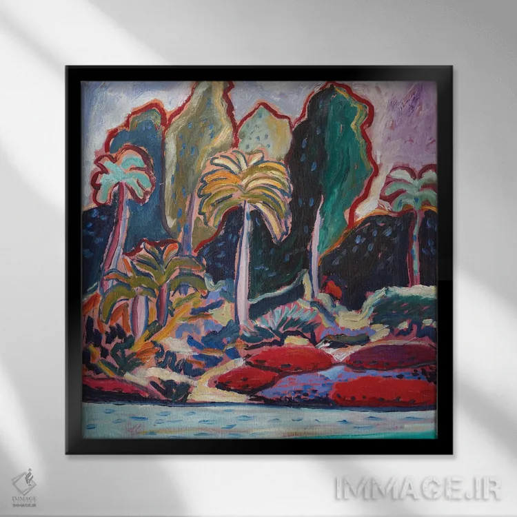 تابلو باغ رؤیایی نهم اثر آنتئو گرمی - نمای قابدار مشکی